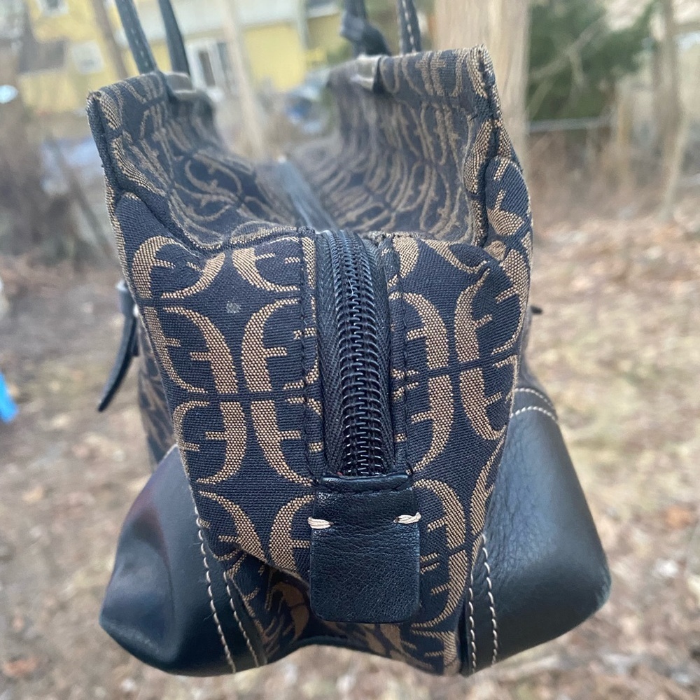 Fossil Y2k Barrel Bag Signature Canvas Leather Mo… - image 8